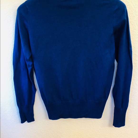 Sweater-royal blue turtle neck - Picture 2 of 7